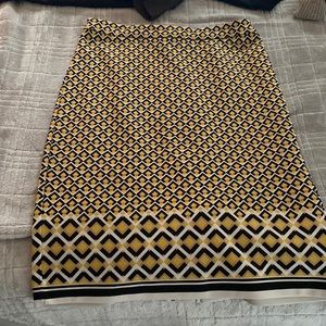 Yellow and black pattern pencil skirt / Size 0 from Banana Republic